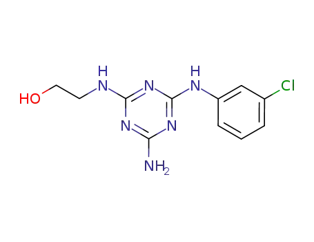 Molecular Structure of 61912-42-3 (Ethanol, 2-[[4-amino-6-[(3-chlorophenyl)amino]-1,3,5-triazin-2-yl]amino]-)