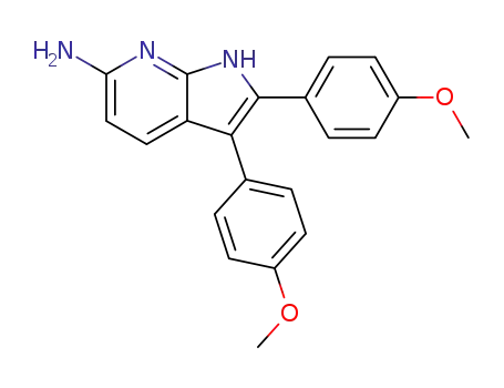 Molecular Structure of 23612-74-0 (1H-Pyrrolo[2,3-b]pyridin-6-amine, 2,3-bis(4-methoxyphenyl)-)