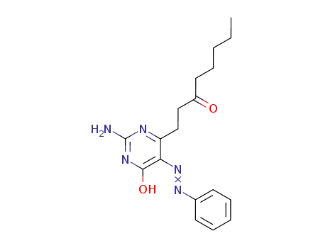 Molecular Structure of 60656-67-9 (4(1H)-Pyrimidinone, 2-amino-6-(3-oxooctyl)-5-(phenylazo)-)