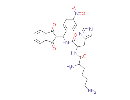 Molecular Structure of 67436-44-6 (Histidinamide,
lysyl-N-[(2,3-dihydro-1,3-dioxo-1H-inden-2-yl)(4-nitrophenyl)methyl]-)