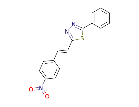 Molecular Structure of 61921-35-5 (1,3,4-Thiadiazole, 2-[2-(4-nitrophenyl)ethenyl]-5-phenyl-, (E)-)