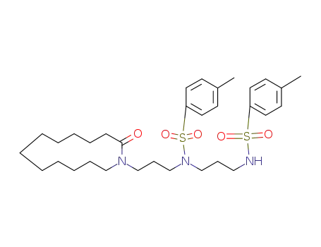Molecular Structure of 65545-59-7 (12-[(4,8-Diaza-4,8-ditosyloctan-1-yl)amino]dodecanoic acid lactam)
