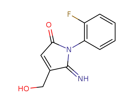 Molecular Structure of 61610-38-6 (2H-Pyrrol-2-one,
1-(2-fluorophenyl)-1,5-dihydro-4-(hydroxymethyl)-5-imino-)