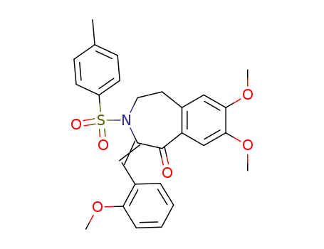 Molecular Structure of 61441-84-7 (1H-3-Benzazepin-1-one,
2,3,4,5-tetrahydro-7,8-dimethoxy-2-[(2-methoxyphenyl)methylene]-3-[(4-
methylphenyl)sulfonyl]-)