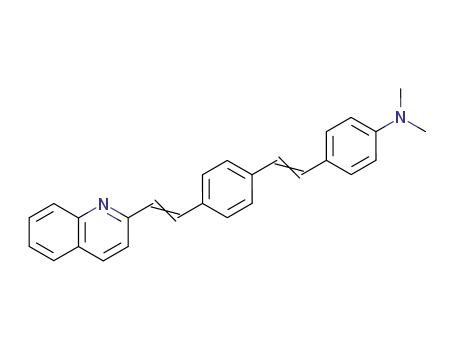 Molecular Structure of 61457-85-0 (Benzenamine,
N,N-dimethyl-4-[2-[4-[2-(2-quinolinyl)ethenyl]phenyl]ethenyl]-)