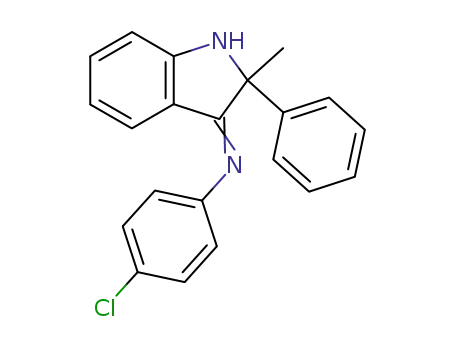 Molecular Structure of 64483-44-9 (Benzenamine,
4-chloro-N-(1,2-dihydro-2-methyl-2-phenyl-3H-indol-3-ylidene)-)