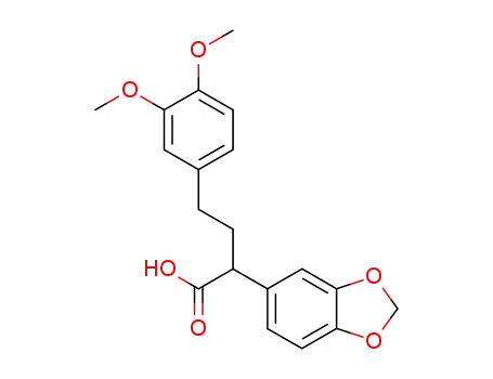 Molecular Structure of 51116-26-8 (1,3-Benzodioxole-5-acetic acid, a-[2-(3,4-dimethoxyphenyl)ethyl]-)