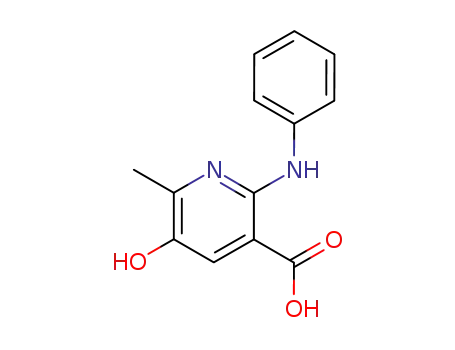 Molecular Structure of 61442-28-2 (3-Pyridinecarboxylic acid, 5-hydroxy-6-methyl-2-(phenylamino)-)