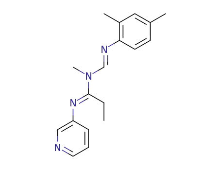 Molecular Structure of 65258-66-4 (Propanimidamide,
N-[[(2,4-dimethylphenyl)imino]methyl]-N-methyl-N'-3-pyridinyl-)