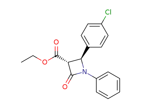 Molecular Structure of 62500-45-2 (3-Azetidinecarboxylic acid, 2-(4-chlorophenyl)-4-oxo-1-phenyl-, ethyl
ester, trans-)