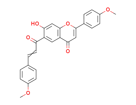 Molecular Structure of 63046-19-5 (4H-1-Benzopyran-4-one,
7-hydroxy-2-(4-methoxyphenyl)-6-[3-(4-methoxyphenyl)-1-oxo-2-propen
yl]-)