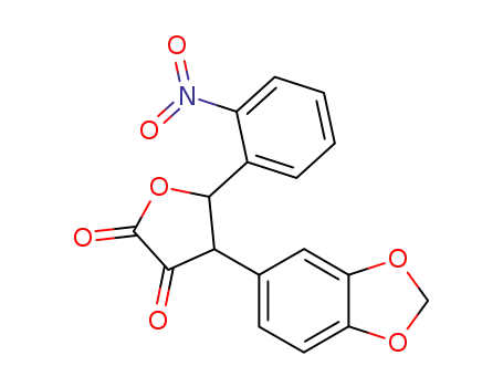 Molecular Structure of 62396-99-0 (2,3-Furandione, 4-(1,3-benzodioxol-5-yl)dihydro-5-(2-nitrophenyl)-)