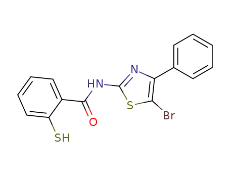 Molecular Structure of 61954-83-4 (Benzamide, N-(5-bromo-4-phenyl-2-thiazolyl)-2-mercapto-)