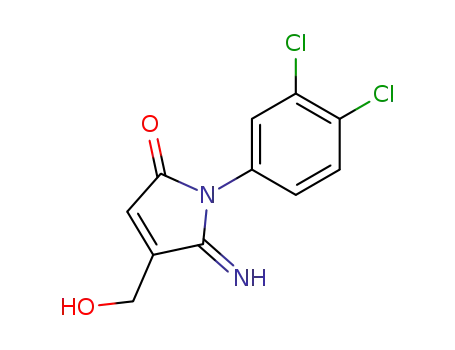 Molecular Structure of 61610-47-7 (2H-Pyrrol-2-one,
1-(3,4-dichlorophenyl)-1,5-dihydro-4-(hydroxymethyl)-5-imino-)