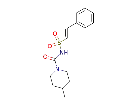 Molecular Structure of 61298-81-5 (1-Piperidinecarboxamide, 4-methyl-N-[(2-phenylethenyl)sulfonyl]-)