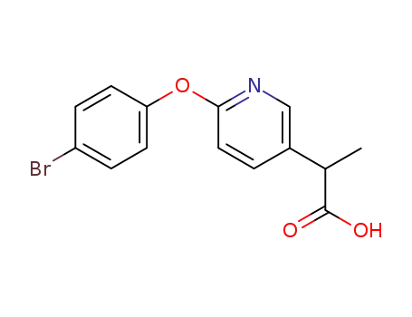 Molecular Structure of 51363-18-9 (3-Pyridineacetic acid, 6-(4-bromophenoxy)-a-methyl-)