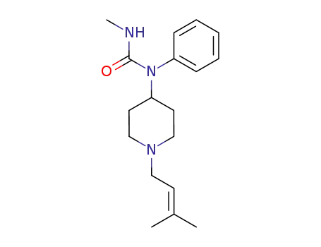 Molecular Structure of 59628-09-0 (Urea, N'-methyl-N-[1-(3-methyl-2-butenyl)-4-piperidinyl]-N-phenyl-)
