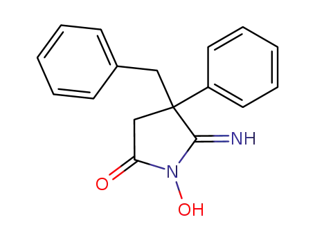 Molecular Structure of 6178-05-8 (2-Pyrrolidinone,1-hydroxy-5-imino-4-phenyl-4-(phenylmethyl)-)