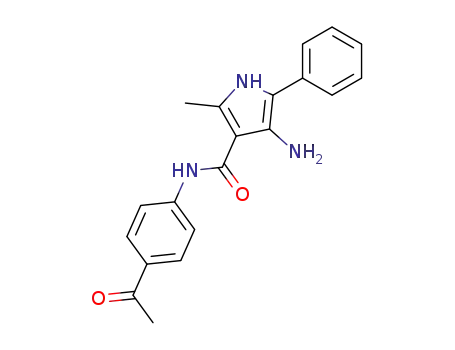 Molecular Structure of 62237-34-7 (1H-Pyrrole-3-carboxamide,
N-(4-acetylphenyl)-4-amino-2-methyl-5-phenyl-)