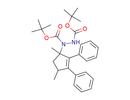 Molecular Structure of 67562-36-1 (1,2-Hydrazinedicarboxylic acid,
1-(1,4-dimethyl-2,3-diphenyl-2-cyclopenten-1-yl)-, bis(1,1-dimethylethyl)
ester)