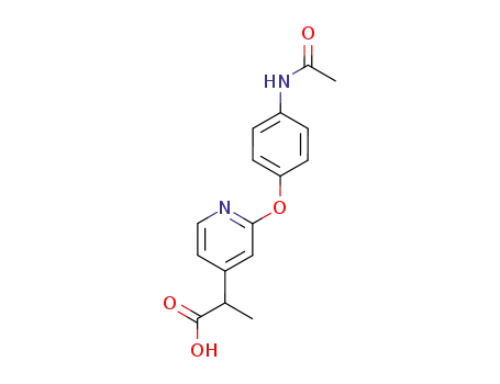 Molecular Structure of 51363-15-6 (4-Pyridineacetic acid, 2-[4-(acetylamino)phenoxy]-a-methyl-)