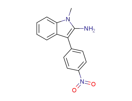 Molecular Structure of 62693-68-9 (1H-Indol-2-amine, 1-methyl-3-(4-nitrophenyl)-)