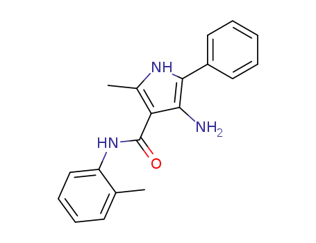 Molecular Structure of 62237-36-9 (1H-Pyrrole-3-carboxamide,
4-amino-2-methyl-N-(2-methylphenyl)-5-phenyl-)