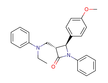 Molecular Structure of 62500-53-2 (2-Azetidinone,
3-[(ethylphenylamino)methyl]-4-(4-methoxyphenyl)-1-phenyl-, trans-)