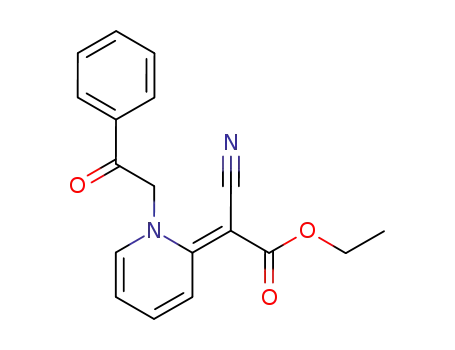 Molecular Structure of 63014-72-2 (Acetic acid, cyano[1-(2-oxo-2-phenylethyl)-2(1H)-pyridinylidene]-, ethyl
ester)