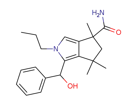 Molecular Structure of 61271-23-6 (Cyclopenta[c]pyrrole-4-carboxamide,
2,4,5,6-tetrahydro-1-(hydroxyphenylmethyl)-4,6,6-trimethyl-2-propyl-)