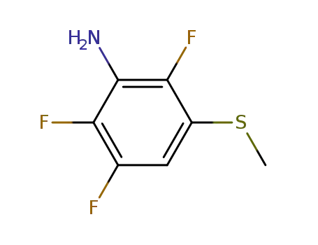 Molecular Structure of 63792-11-0 (Benzenamine, 2,3,6-trifluoro-5-(methylthio)-)