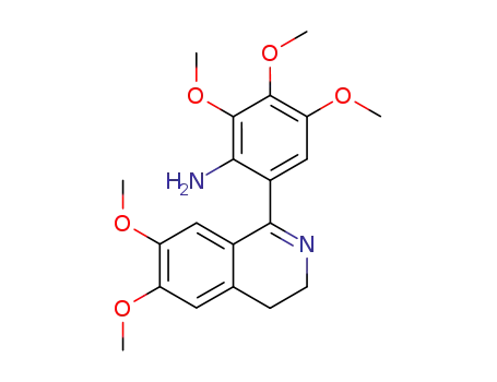 Molecular Structure of 62206-14-8 (Benzenamine,
6-(3,4-dihydro-6,7-dimethoxy-1-isoquinolinyl)-2,3,4-trimethoxy-)