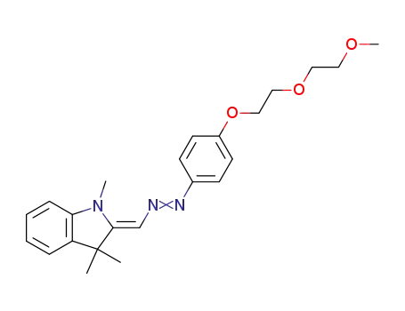 Molecular Structure of 65885-05-4 (1H-Indole,
2,3-dihydro-2-[[[4-[2-(2-methoxyethoxy)ethoxy]phenyl]azo]methylene]-1,
3,3-trimethyl-)