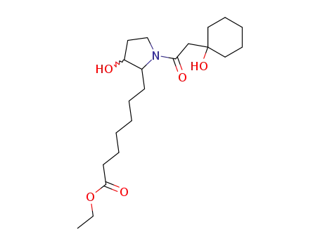 Molecular Structure of 65791-03-9 (2-Pyrrolidineheptanoic acid, 3-hydroxy-1-[(1-hydroxycyclohexyl)acetyl]-,
ethyl ester)