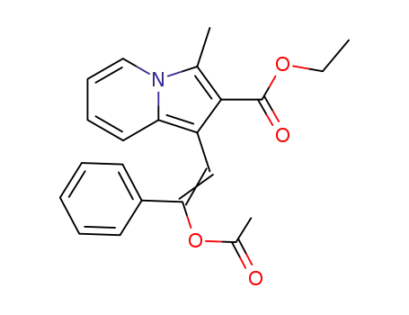 Molecular Structure of 61453-90-5 (2-Indolizinecarboxylic acid, 1-[2-(acetyloxy)-2-phenylethenyl]-3-methyl-,
ethyl ester, (Z)-)