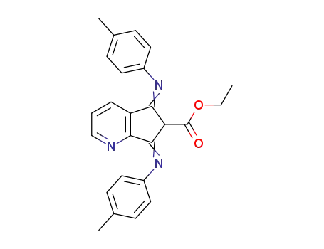Molecular Structure of 76415-23-1 (5H-Cyclopenta[b]pyridine-6-carboxylic acid,
6,7-dihydro-5,7-bis[(4-methylphenyl)imino]-, ethyl ester)