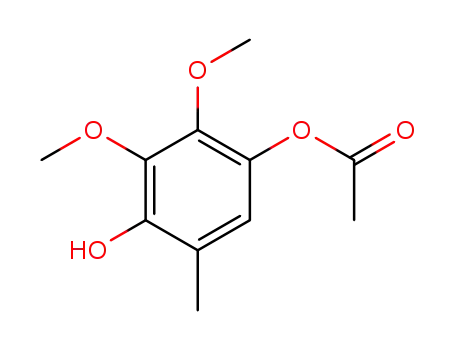 Molecular Structure of 61016-69-1 (1,4-Benzenediol, 2,3-dimethoxy-5-methyl-, 1-acetate)