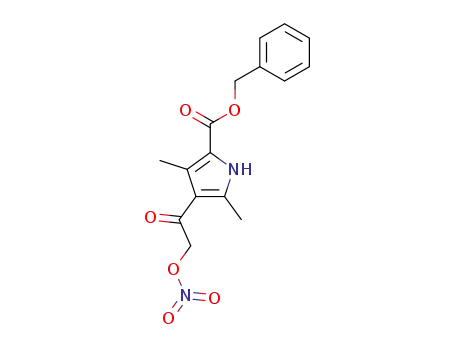 Molecular Structure of 62916-31-8 (1H-Pyrrole-2-carboxylic acid, 3,5-dimethyl-4-[(nitrooxy)acetyl]-,
phenylmethyl ester)