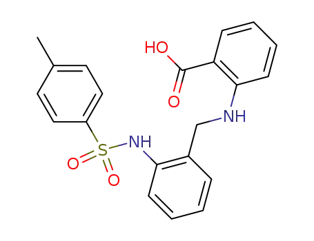 Molecular Structure of 65902-87-6 (Benzoic acid,
2-[[[2-[[(4-methylphenyl)sulfonyl]amino]phenyl]methyl]amino]-)
