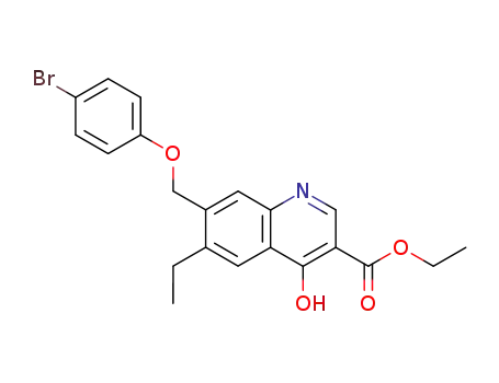 Molecular Structure of 69885-88-7 (3-Quinolinecarboxylic acid,
7-[(4-bromophenoxy)methyl]-6-ethyl-4-hydroxy-, ethyl ester)