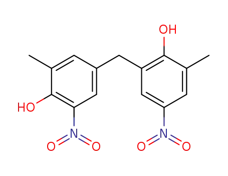 Molecular Structure of 57693-48-8 (Phenol, 2-[(4-hydroxy-3-methyl-5-nitrophenyl)methyl]-6-methyl-4-nitro-)
