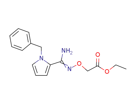 Molecular Structure of 63409-87-0 (Acetic acid, [[[imino[1-(phenylmethyl)-1H-pyrrol-2-yl]methyl]amino]oxy]-,
ethyl ester)