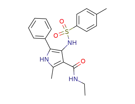 Molecular Structure of 62237-39-2 (1H-Pyrrole-3-carboxamide,
N-ethyl-2-methyl-4-[[(4-methylphenyl)sulfonyl]amino]-5-phenyl-)