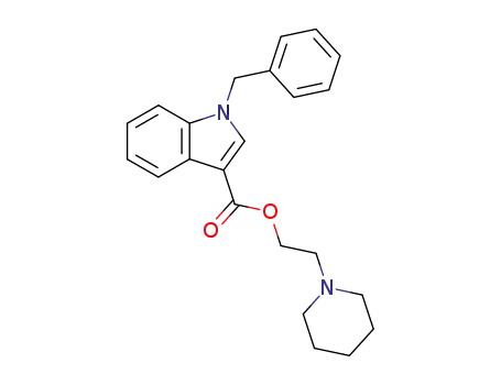 Molecular Structure of 63183-24-4 (1H-Indole-3-carboxylic acid, 1-(phenylmethyl)-, 2-(1-piperidinyl)ethyl
ester)
