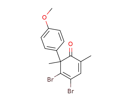 Molecular Structure of 62411-75-0 (2,4-Cyclohexadien-1-one,
4,5-dibromo-6-(4-methoxyphenyl)-2,6-dimethyl-)