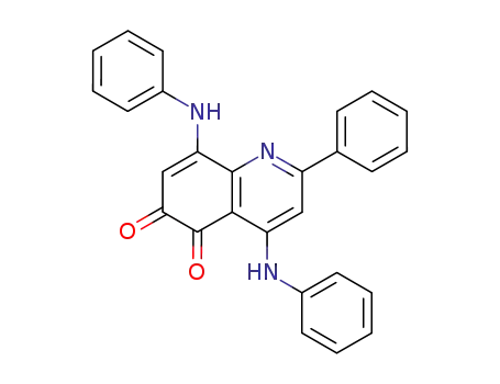 Molecular Structure of 65908-23-8 (5,6-Quinolinedione, 2-phenyl-4,8-bis(phenylamino)-)