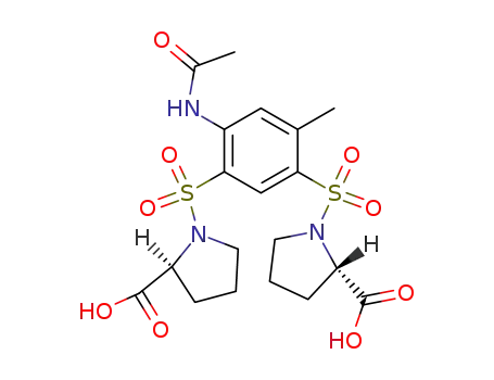 Molecular Structure of 62374-74-7 (L-Proline,
1,1'-[[4-(acetylamino)-6-methyl-1,3-phenylene]bis(sulfonyl)]bis-)
