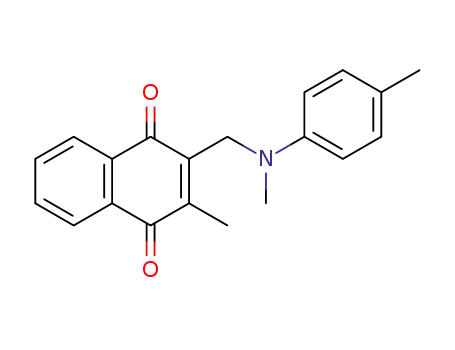 Molecular Structure of 38171-80-1 (1,4-Naphthalenedione,
2-methyl-3-[[methyl(4-methylphenyl)amino]methyl]-)