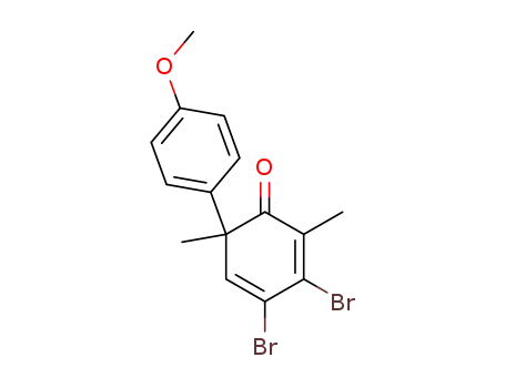 Molecular Structure of 62411-60-3 (2,4-Cyclohexadien-1-one,
3,4-dibromo-6-(4-methoxyphenyl)-2,6-dimethyl-)