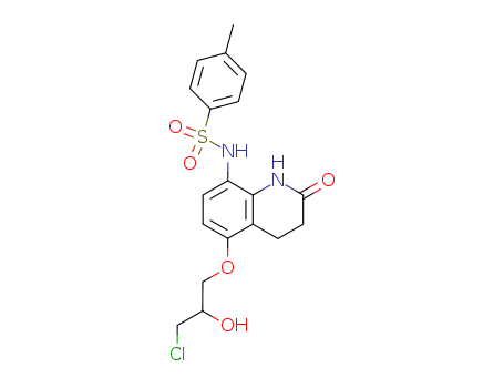 Benzenesulfonamide,  N-[5-(3-chloro-2-hydroxypropoxy)-1,2,3,4-tetrahydro-2-oxo-8-quinolinyl]-  4-methyl-
